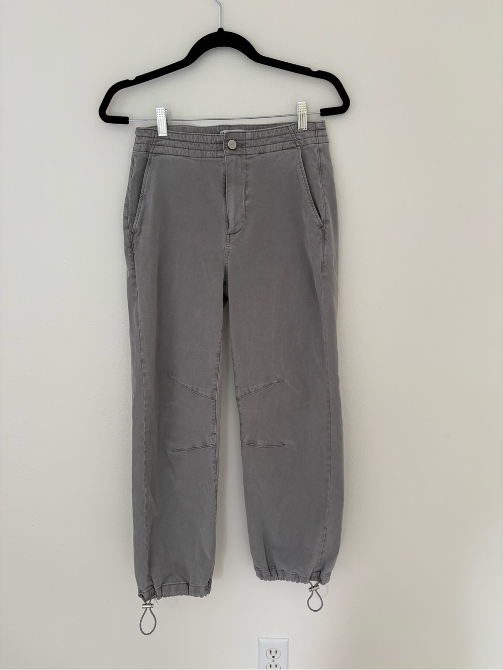Paige Reid Cotton Joggers Grey Cinched Bottoms Women’s 26